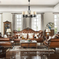 Baroque Lounge ukiran kulit asli Set Sofa